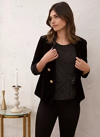 Veste courte à deux rangées de boutons