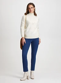 Mock Neck Sweater & Pull-On Jeans