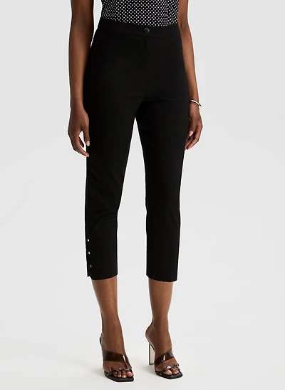 Lace-Up Detail Capri Pants