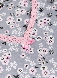 Chemise de nuit en coton à motif floral