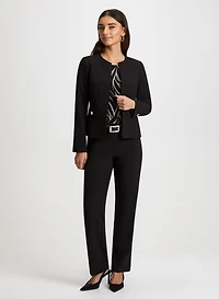 Veste sans col et pantalon coupe moderne