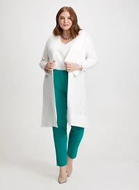 Cardigan long en tricot pointelle