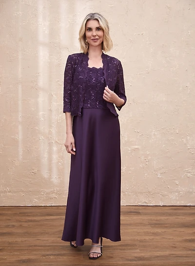Ensemble veste et robe en dentelle pailletée