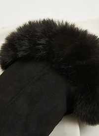 Mitaines à poignets en fausse fourrure