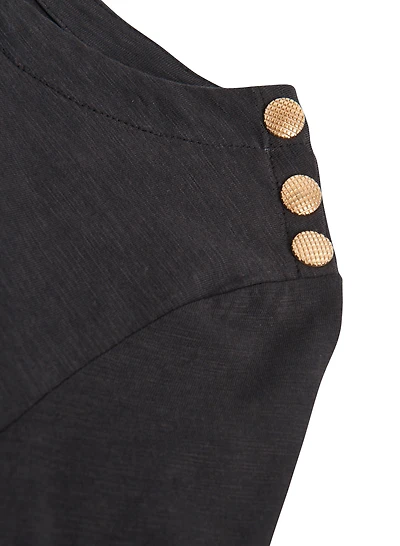 Button Detail Cotton Modal Top