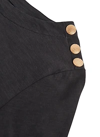 Button Detail Cotton Modal Top
