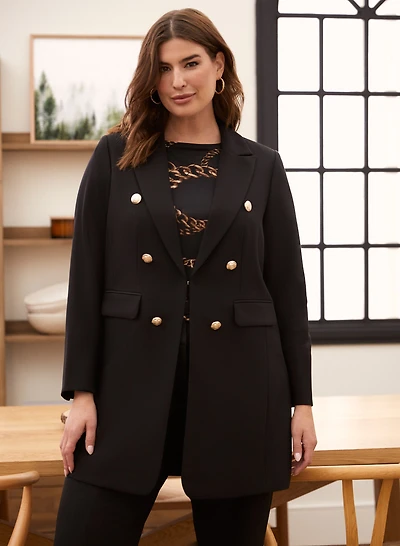 Long Crested Button Blazer