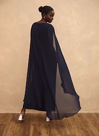 Faux Wrap Cape Dress