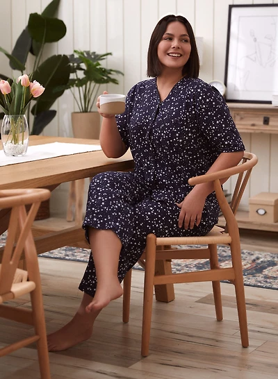 Ensemble pyjama haut et capri à étoiles