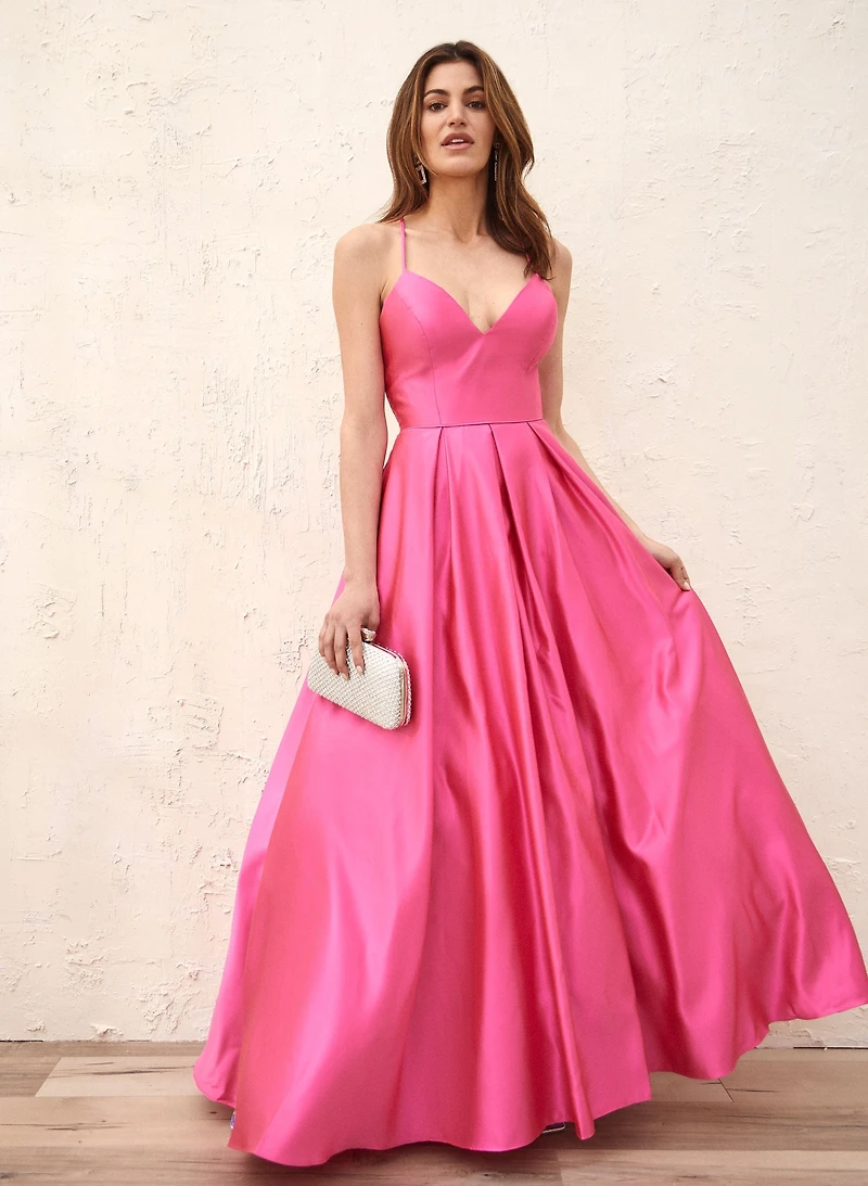 Lace-Up Back Ball Gown