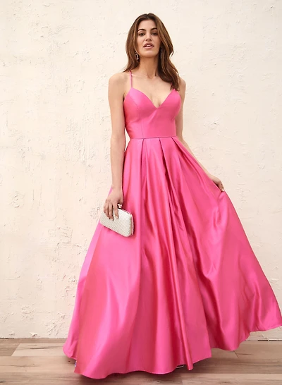 Lace-Up Back Ball Gown