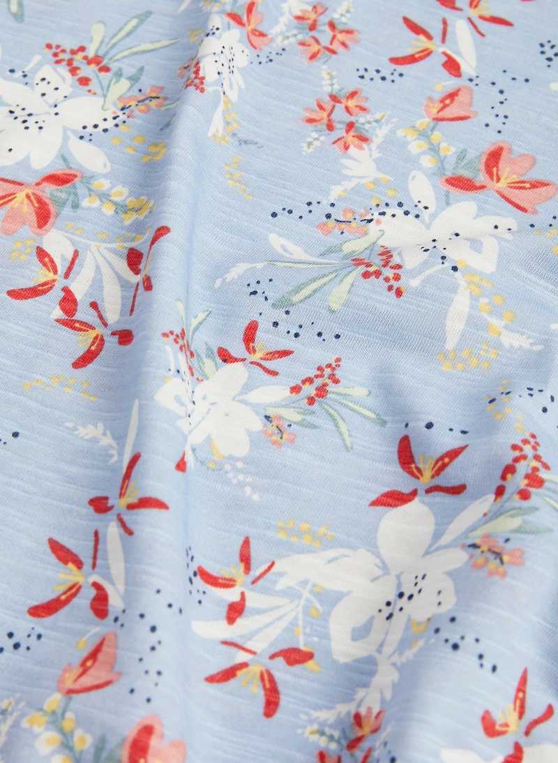 Floral Print Cotton Nightgown