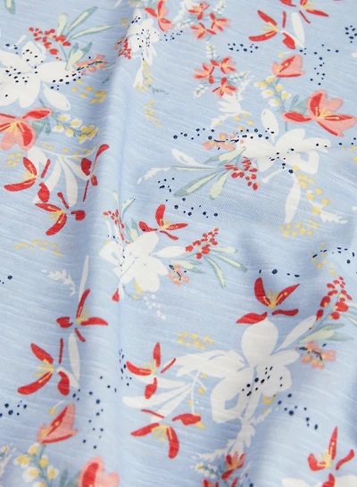 Floral Print Cotton Nightgown