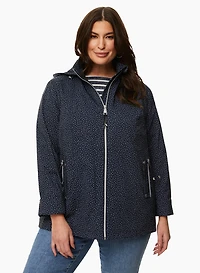 Manteau léger à capuche et motif pois