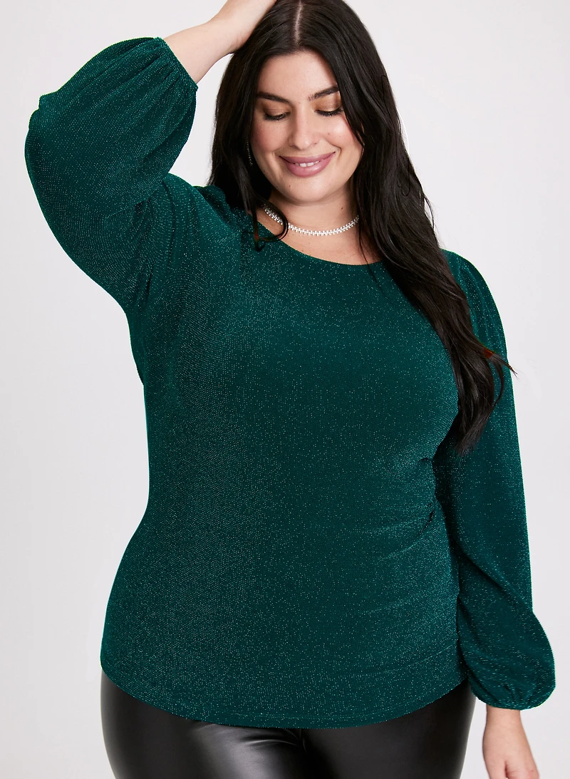 Glitter Bouffant Sleeve Top