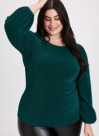 Glitter Bouffant Sleeve Top