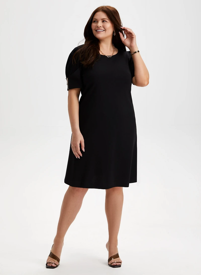 Joseph Ribkoff - Zip Detail A-Line Dress
