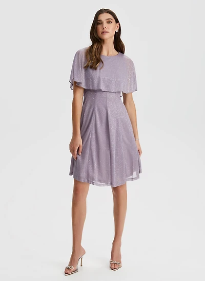 Robe pailletée à cape