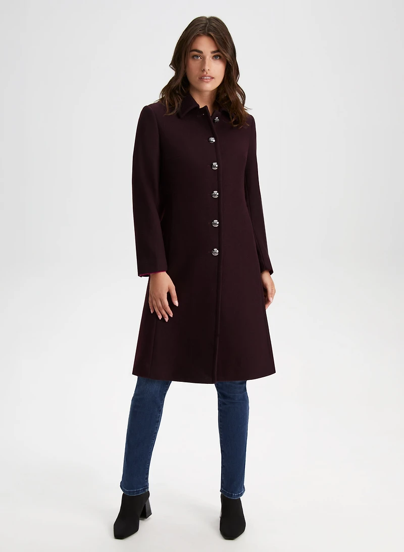 Trench mi-long en mélange de laine