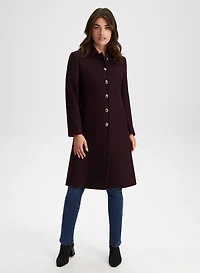 Trench mi-long en mélange de laine