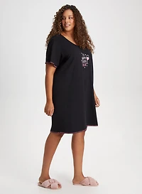Embroidered Text Nightshirt
