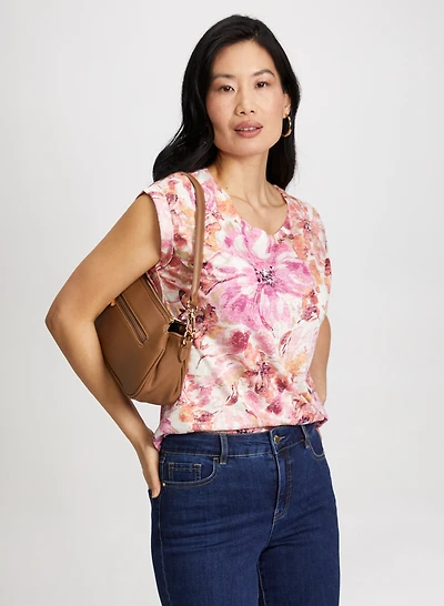 T-shirt à motif fleuri