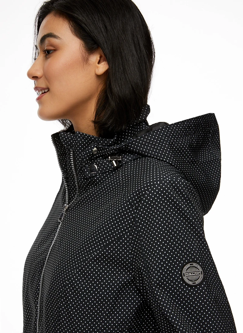 Dot Motif Zip Front Coat