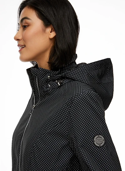 Dot Motif Zip Front Coat