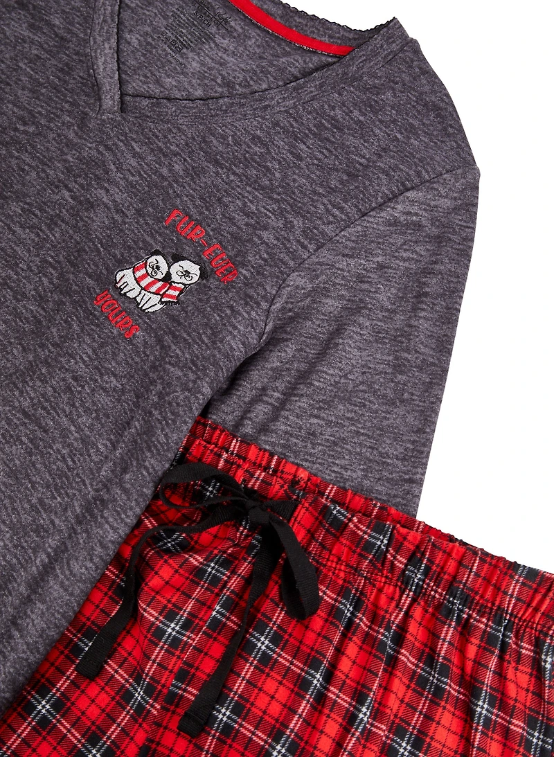 Ensemble pyjama avec pantalon à carreaux
