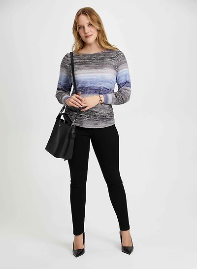 Stripe Print Top & Slim Leg Jeans