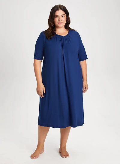 Pleat & Bow Detail Nightgown