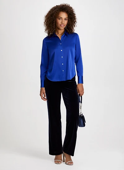 Satin Blouse & Olivia Velour Pants