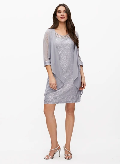 Glitter Lace Dress & Jacket