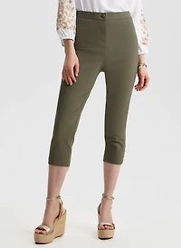 Lace-Up Detail Capri Pants