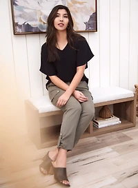 Blouse de style poncho à détail volanté