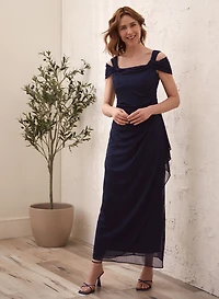 Glitter Cold Shoulder Dress