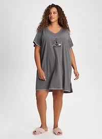 Chemise de nuit à message brodé