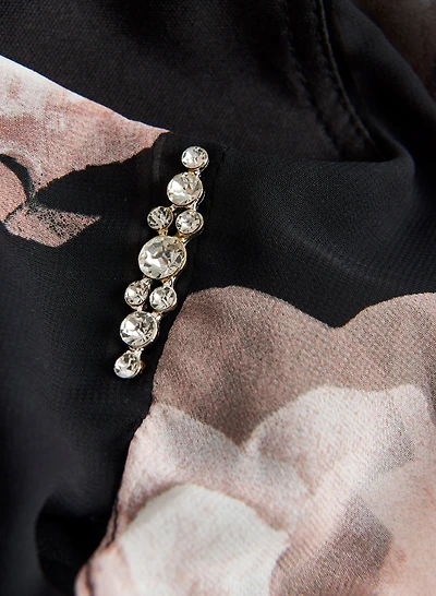 Floral Chiffon Poncho Dress