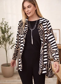 Leaf Print Button Down Top