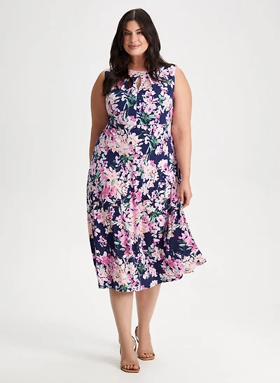 Robe fleurie à trou de serrure