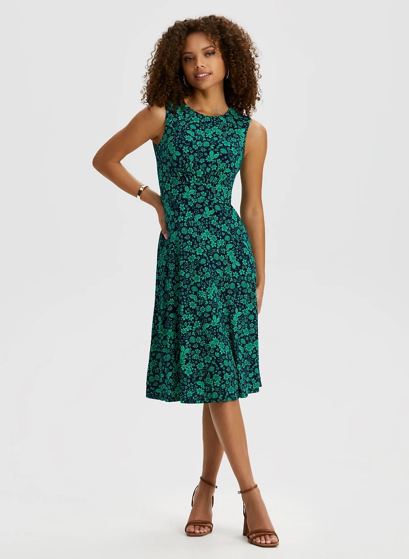 Robe midi à motif floral