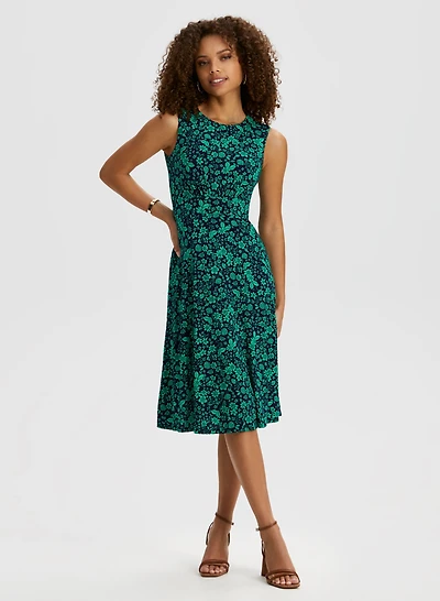 Robe midi à motif floral