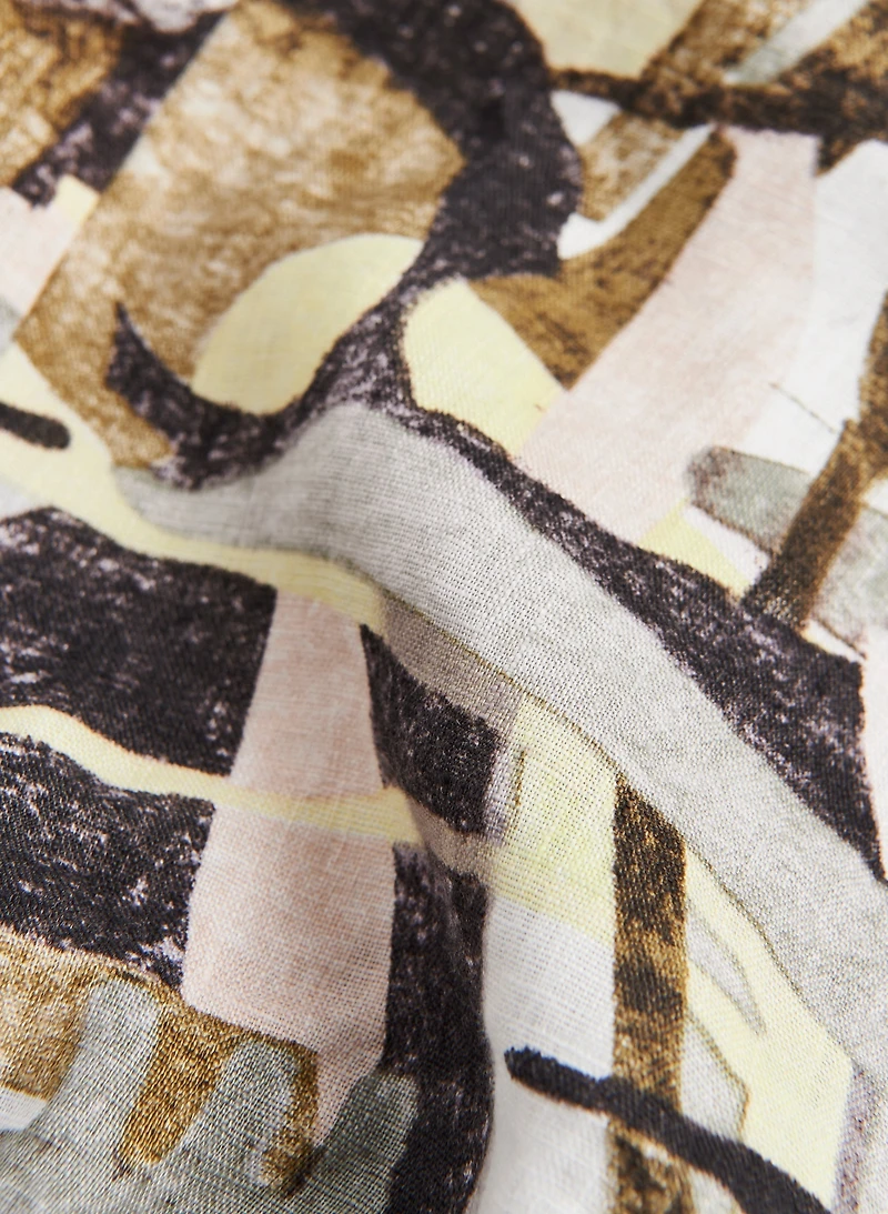 Charlie B - Abstract Print Linen Top
