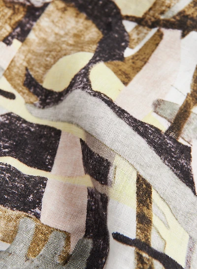 Charlie B - Abstract Print Linen Top
