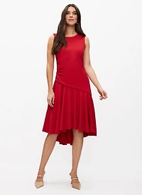 High-Low Ruche Detail Dress