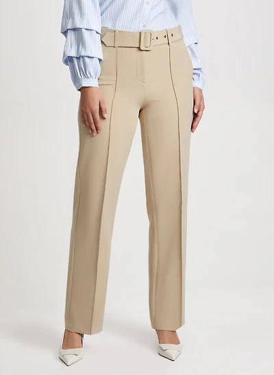 Pantalon coupe Moderne à surpiqûres et ceinture
