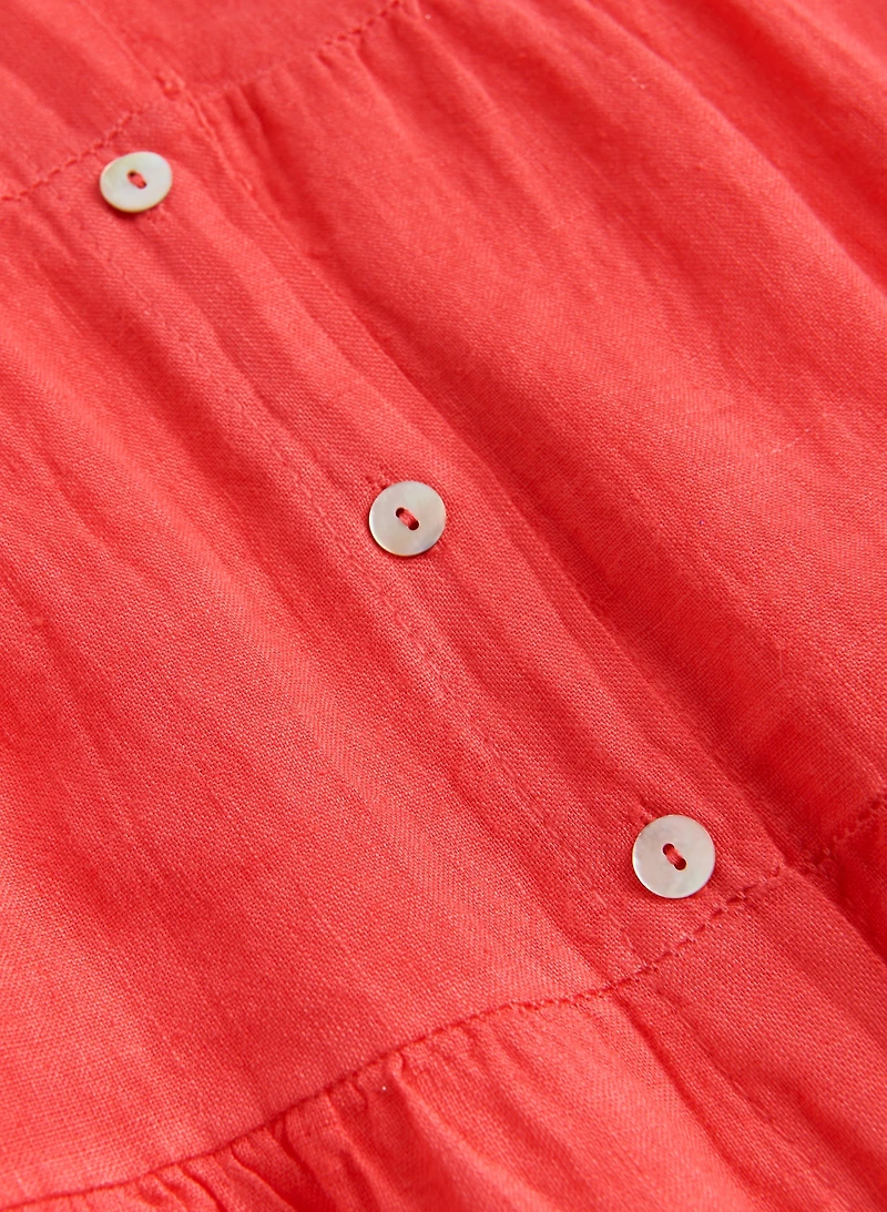 Linen Tiered Shirt Dress