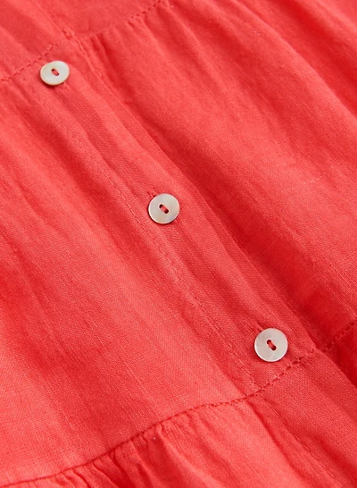 Linen Tiered Shirt Dress