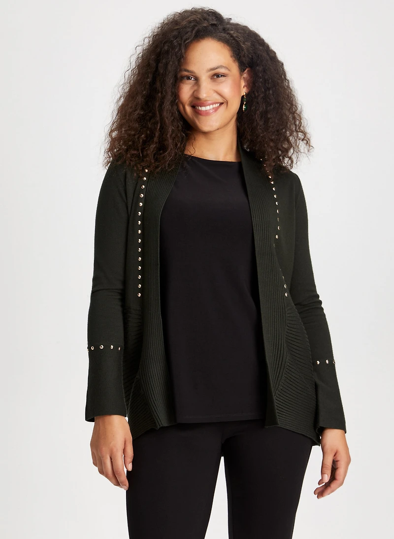 Cardigan mi-long à détail de clous