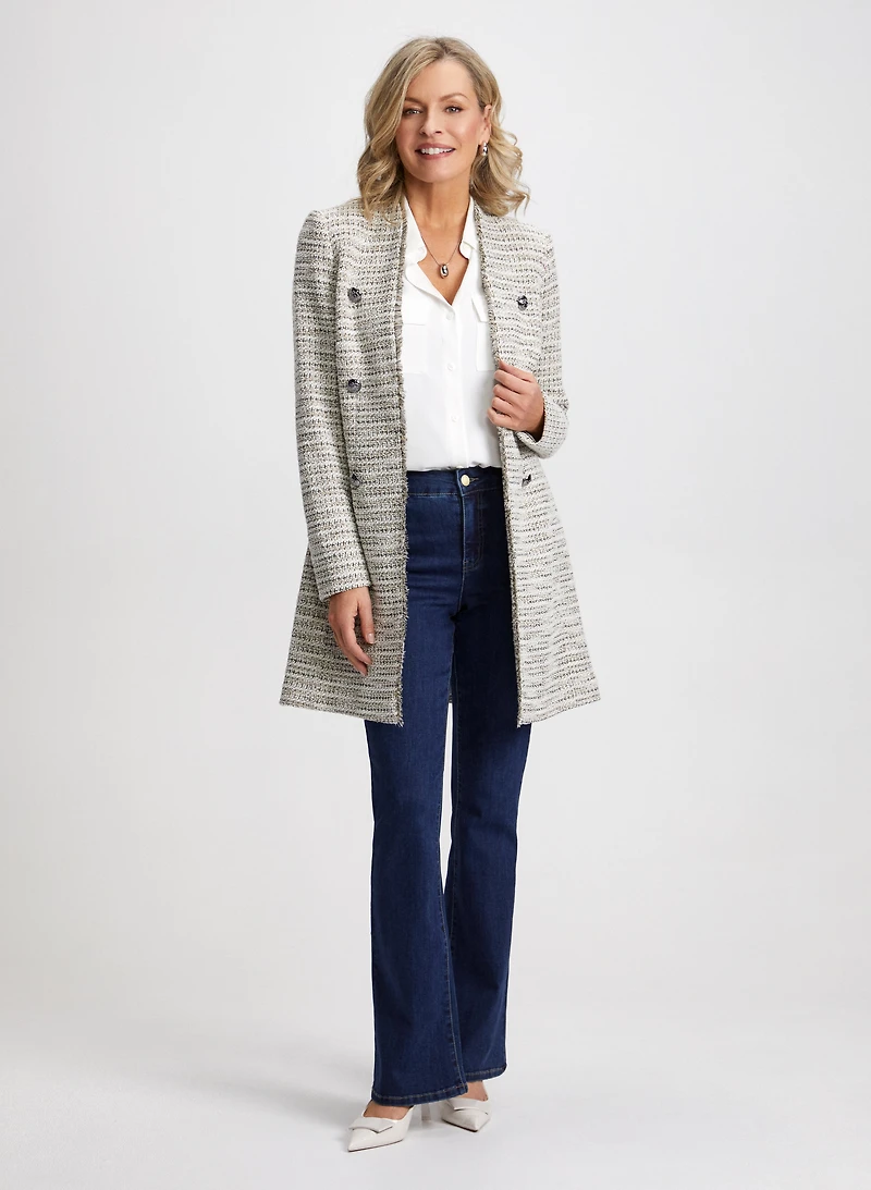 Fringe Trim Jacket & Bootcut Jeans